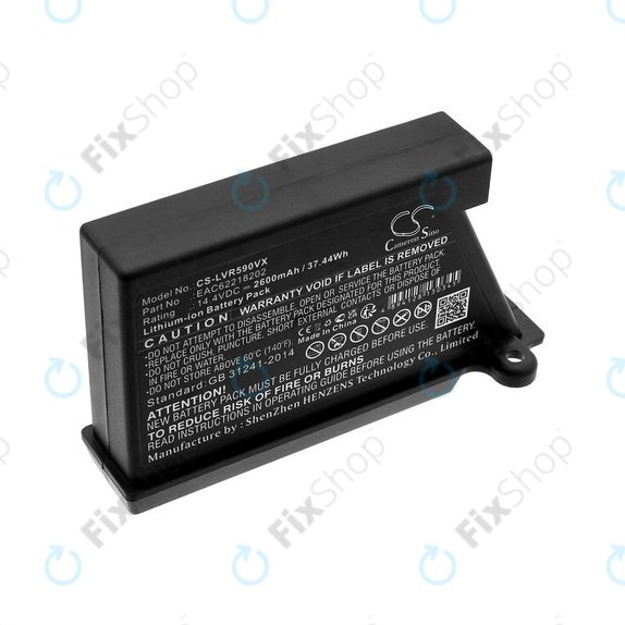Bateria do LG Hombot, LG VR, EAC62218202, Li-ion, 14.4V, 2600mAh, HQ