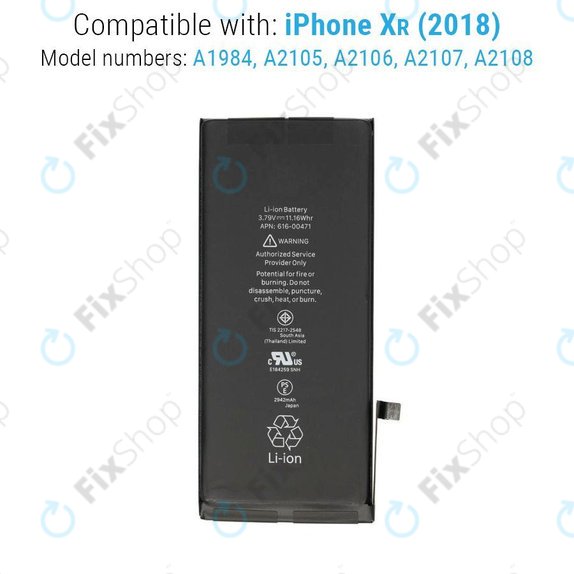 Bateria dla iPhone XR, 2942mAh, FixPremium