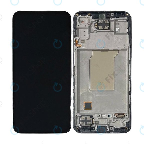 Wyświetlacz do Samsung M35 M356B, Ekran dotykowy z ramką, GH82-35001A, Czarny, Black, Genuine Service Pack