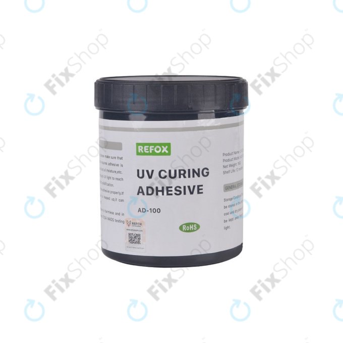 Wodoodporny klej utwardzany UV, 1kg, Refox AD-100