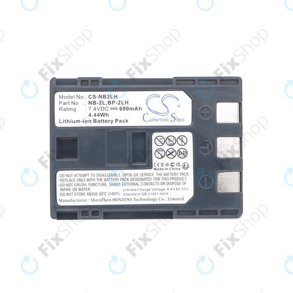Bateria do Canon EOS 350D, 400D, PowerShot S30, S60, S80, 600mAh, Li-Ion, 7.4V, NB-2LH, HQ