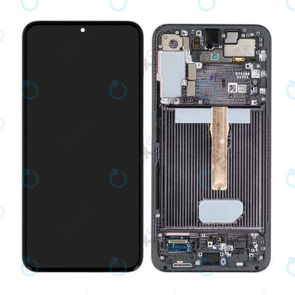 Wyświetlacz do Samsung S22 Plus S906B, Ekran dotykowy z ramką, GH82-27500A, GH82-27501A, Phantom Black, Genuine Service Pack