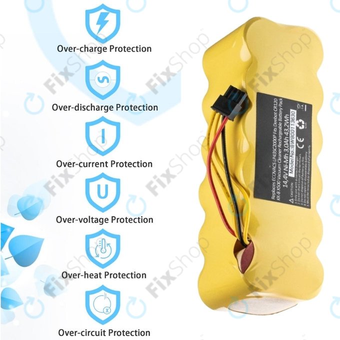 Bateria do Ecovacs Deebot CR120, KK-8, X500, LP43SC2000P, Ni-MH, 14,4V 3000mAh