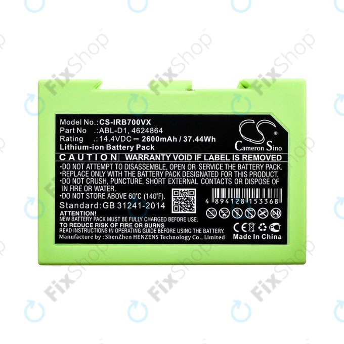 Bateria do iRobot Roomba e-seria, i-seria, ABL-D1, 4624864, ABL-D2, Li-Ion, 14,4V 2600mAh, HQ