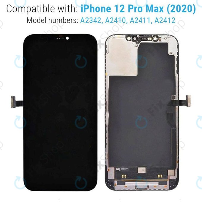 Wyświetlacz Hard OLED dla iPhone 12 Pro Max, Ekran dotykowy z ramką, FixPremium