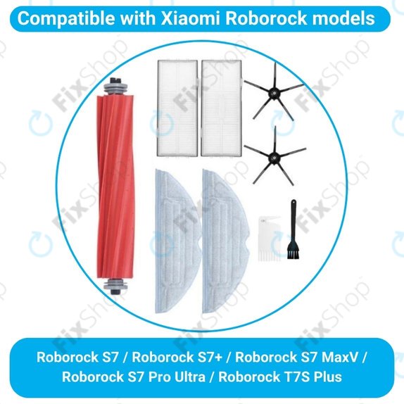 Zestaw standardowy do Xiaomi Roborock S7, S7+, S7 MaxV, S7 Pro Ultra, T7S Plus, Czarny, Black