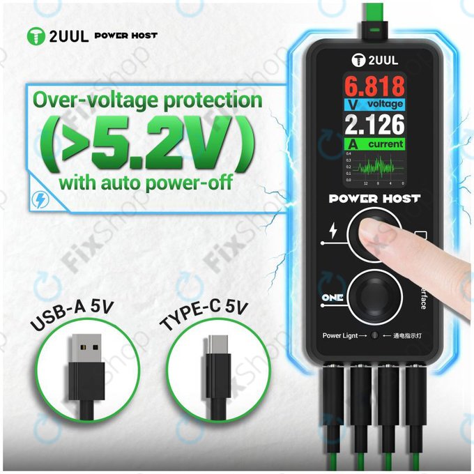 Cyfrowy tester napięcia i prądu USB-C (Power Host), 2UUL PW15