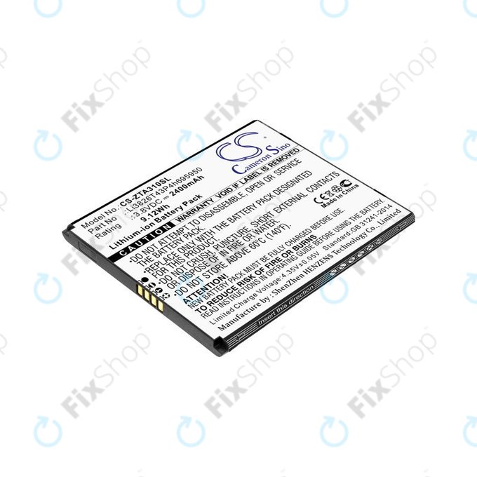 Bateria do ZTE Blade A3, A5, Optus X Power 2, 2400mAh, Li-Ion, 3.8V, Li3826T43P4h695950, HQ