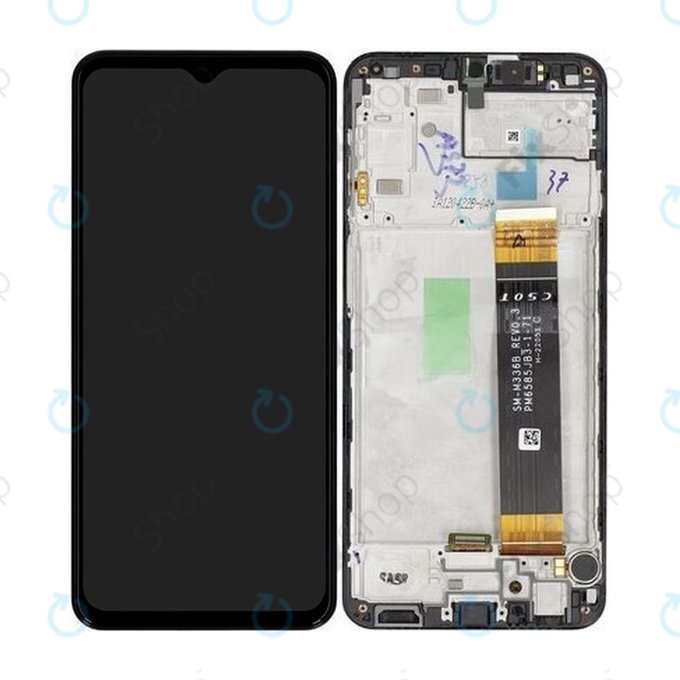 Wyświetlacz do Samsung A23 4G A235F, Ekran dotykowy z ramką, Czarny, Black, GH82-28563A, GH82-28657A, Genuine Service Pack
