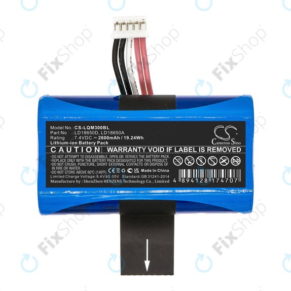 Bateria do Ingenico Apos A8, 2600mAh, Li-Ion, 7.4V, LD18650D, HQ