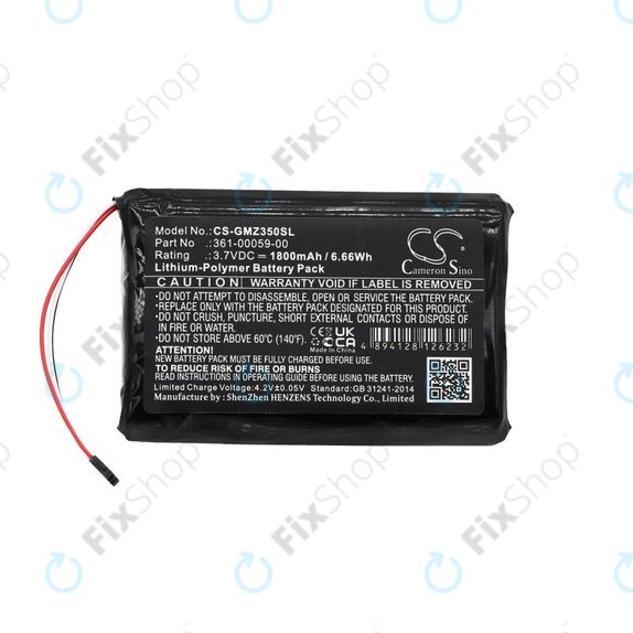 Bateria do Garmin Zumo 340LM, 350LM, 390LM, 1800mAh, Li-Pol, 3.7V, 361-00059-00, HQ