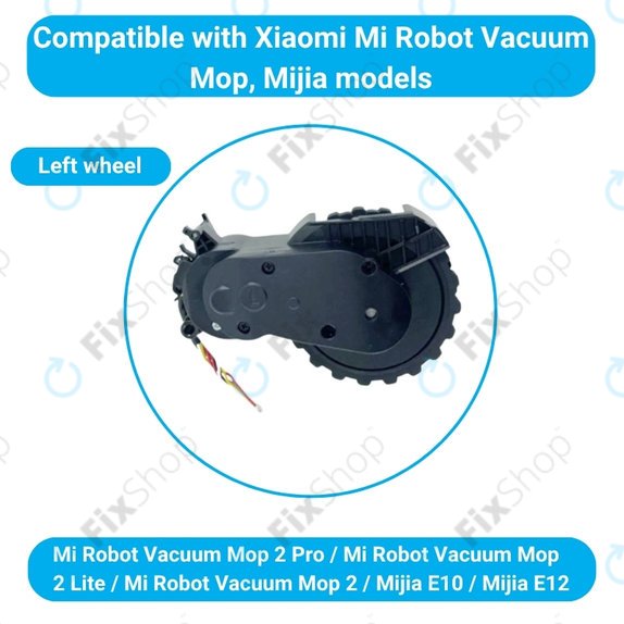 Koło z silnikiem do Xiaomi Mijia E10, E12, Mi Robot Vacuum Mop 2 Lite, 2 Pro, Left, Czarny, Black