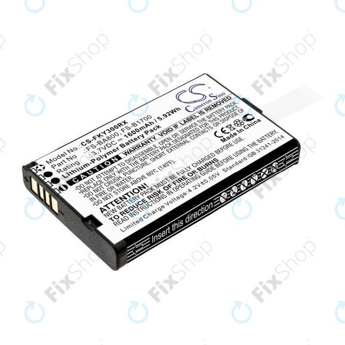 Bateria do Flysky FA605, FS-GT2B, FS-I10, 1600mAh, Li-Pol, 3.7V, FS-BA800, HQ