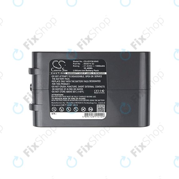 Bateria do Dyson DC-seria, V6, 965874-02, Li-Ion, 21,6V 1500mAh, HQ