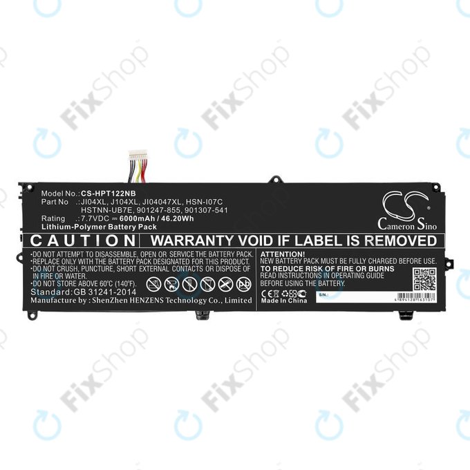 Bateria do HP Elite X2 1012 G2, 6000mAh, Li-Pol, 7.7V, JI04XL, HQ