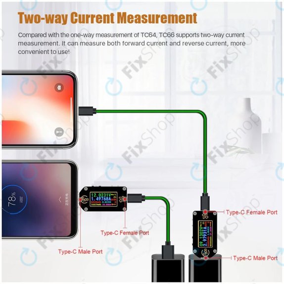 Multimetr USB (USB‑C), Joy-it JT-TC66C