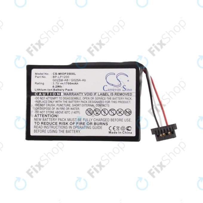 Bateria do Mitac Mio P350, 1700mAh, Li-Ion, 3.7V, BL-LP1230, HQ