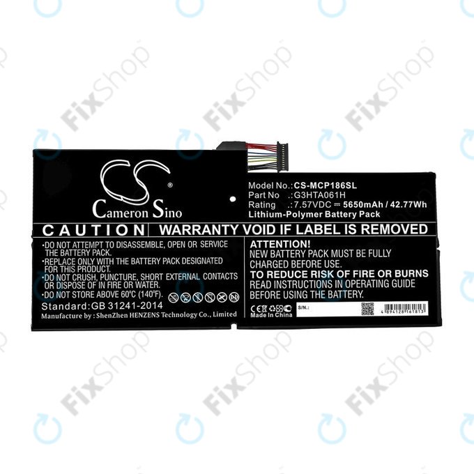 Bateria do Microsoft Surface Pro 7, G3HTA061H, 5650mAh, HQ