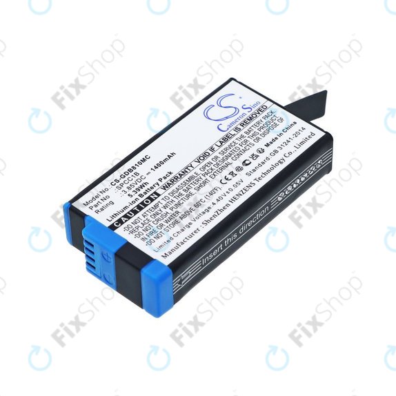 Bateria do GoPro Max, Max 360, Acbat-001, 1400mAh, Li-Ion, 3.85V, SPCC1B, HQ