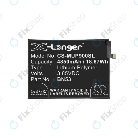 Bateria dla Xiaomi Redmi Note 9 Pro, 4850mAh, Li-Pol, 3.85 V, BN53, HQ