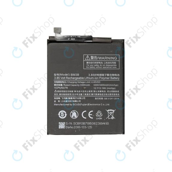 Bateria do Xiaomi Mi Mix 2, 2S, BM3B, 3400mAh