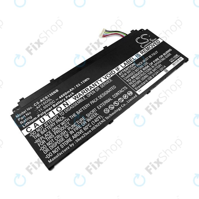 Bateria do Acer Aspire S13, Chromebook R13, 4600mAh, Li-Pol, 11.55V, AP15O3K, HQ