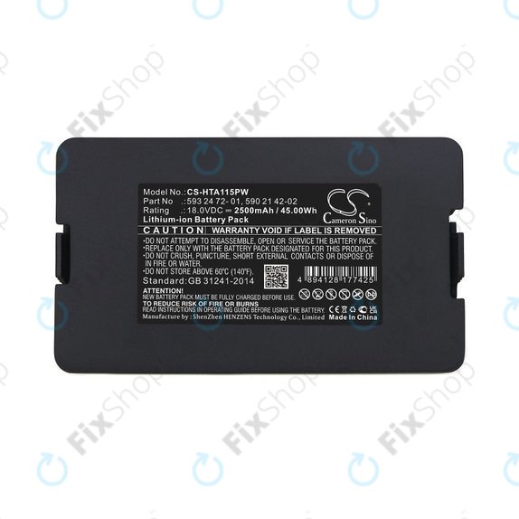 Bateria do Flymo Easilife 800, Gardena Sileno Life 1250, Husqvarna Automower 520, 2500mAh, Li-Ion, 18V, 593 24 72-01, HQ