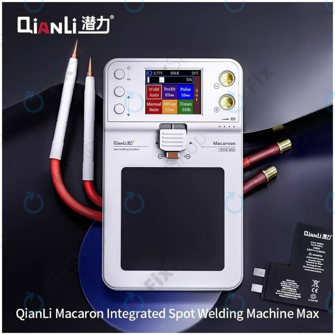 Zestaw mikrospawarki punktowej do naprawy Flex Cable baterii (iPhone 11 - 14 Pro Max), QianLi Macaron Max