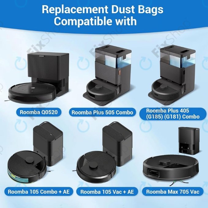 Worek na kurz, 4 szt. do iRobot Roomba Max 705, Plus 504, 505