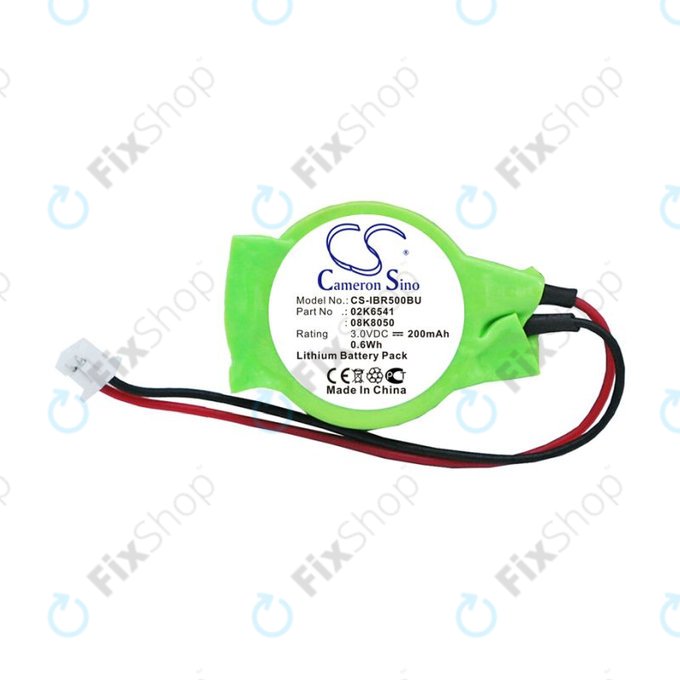 Bateria zapasowa do Lenovo Thinkpad, 200mAh, Lithium, 3V, 02K6541, HQ