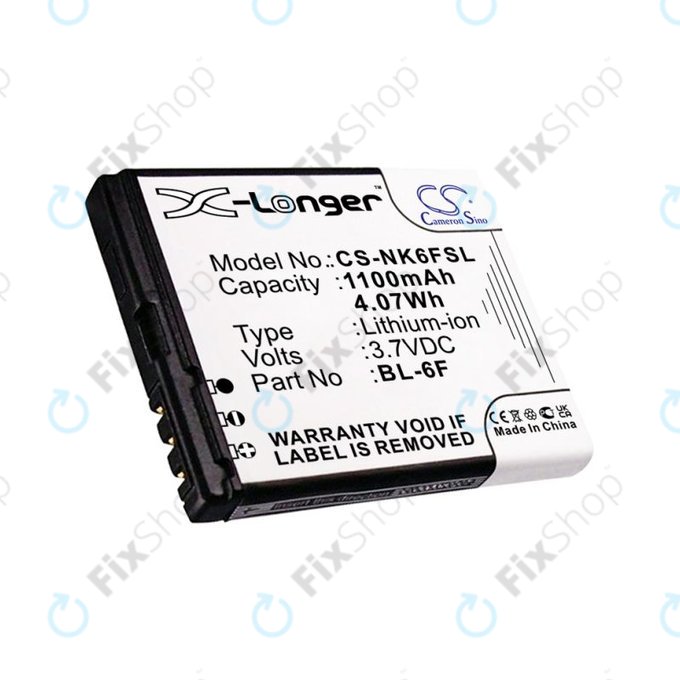 Bateria do Nokia N78, N79, N95 8GB, 1100mAh, Li-Ion, 3.7V, BL-6F, HQ