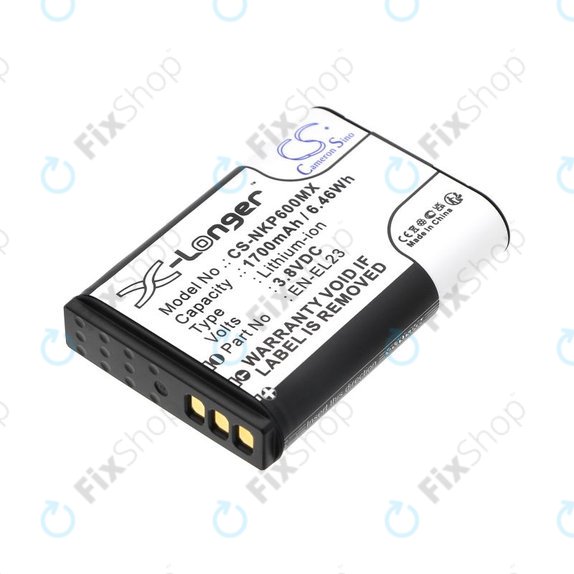 Bateria do Nikon Coolpix, 1700mAh, Li-Ion, 3.8V, EN-EL23, HQ