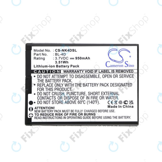 Bateria do Nokia N97 Mini, E5, E7, BLU Hero 2, 950mAh, Li-Ion, 3.7V, BL-4D, HQ