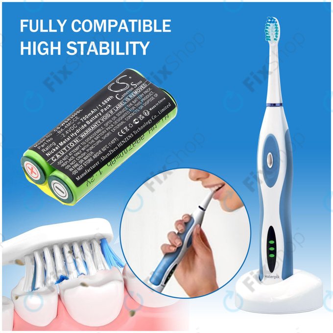 Bateria do Waterpik 900 Sonic Toothbrush, Sensonic Plus Sr-3000, 700mAh, Ni-MH, 2.4V, BK-4MCCE, HQ