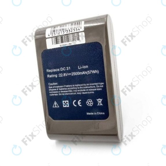 Bateria do Dyson DC-seria, 17083-2811, Li-Ion, 22,8V 2500mAh