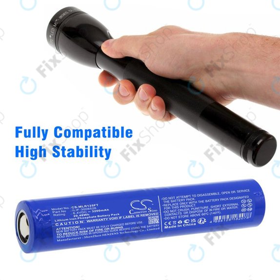 Bateria do Maglite ML125, ML150LR, ML150LRX, 3200mAh, LiFePO4, 6.4V, ILIF-3006526, HQ