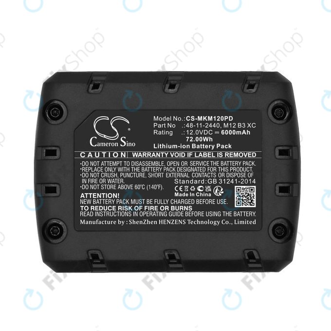 Bateria do Milwaukee M12 Redlithium XC 4.0, 6000mAh, Li-Ion, 12V, M12 B3 XC, M12 B4 XC, HQ