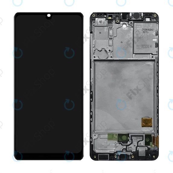 Wyświetlacz do Samsung A41 A415F, Ekran dotykowy z ramką, Prism Crush Black, TFT