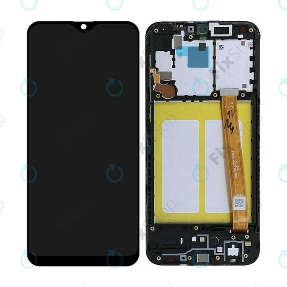 Wyświetlacz do Samsung A20e A202F, Ekran dotykowy z ramką, Czarny, Black, TFT