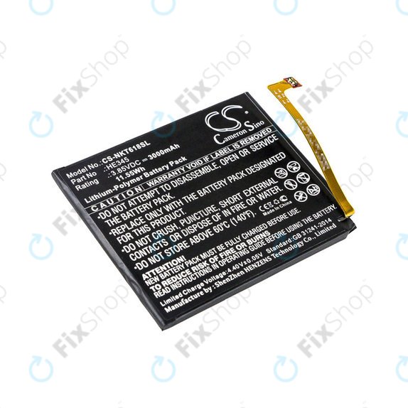 Bateria dla Nokia 6.1, 3000mAh, Li-Pol, 3.85 V, HE345, HQ