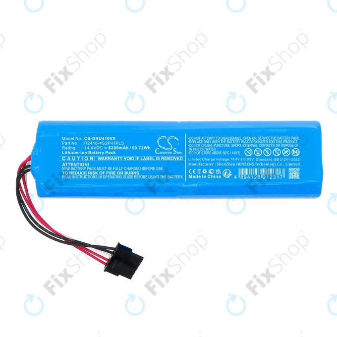 Bateria do Xiaomi Dreame Bot X30 Ultra, X40 Ultra, X40 Pro Ultra, L30 Ultra, D10s Plus, R2416-4S2P-HPLS 14.4V, Li-Ion, 6300mAh, HQ