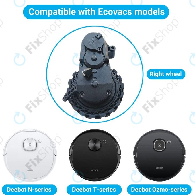 Koło z silnikiem do Ecovacs Deebot N-series, T-series, Ozmo-series, Prawy