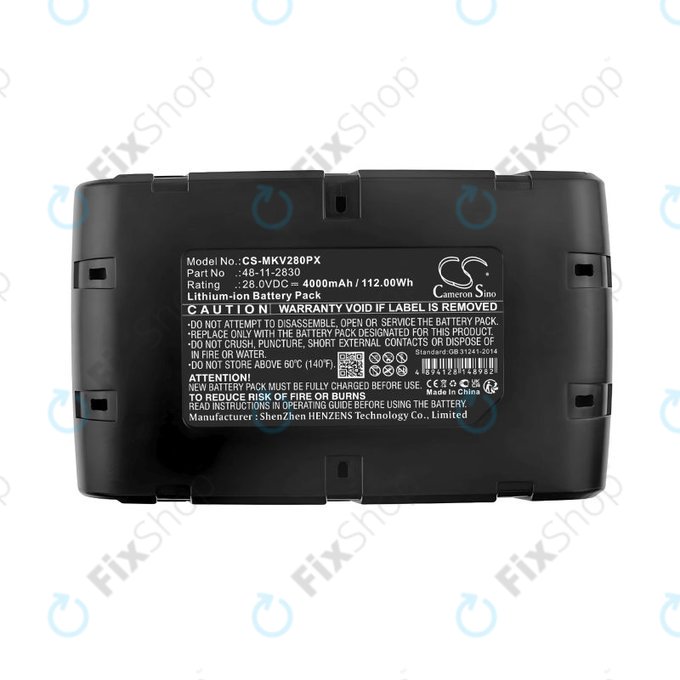 Bateria do Milwaukee 0721-20, V28 Vc, Wurth Bs 28-A Combi, 4000mAh, Li-Ion, 28V, 48-11-2830, HQ