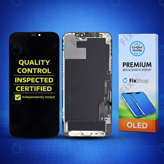 Wyświetlacz Hard OLED dla iPhone 12, 12 Pro, Ekran dotykowy z ramką, FixPremium