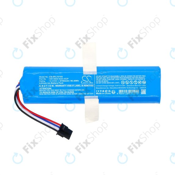 Bateria do 360 S6 Pro, S9, X90, X95, Eufy Robovac L70 Hybrid, 6700mAh, Li-Ion, 14.4V, INR18650M26-4S2P, HQ