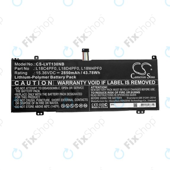 Bateria do Lenovo ThinkBook 13s, 14s, 2850mAh, Li-Pol, 15.36V, L18C4PF0, HQ