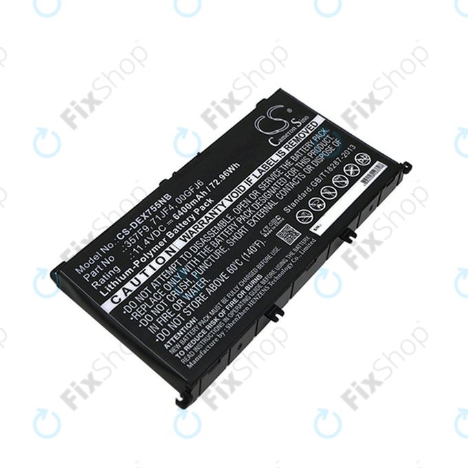 Bateria do Dell Inspirion 15, 6400mAh, Li-Pol, 11.4V, 357F9, HQ