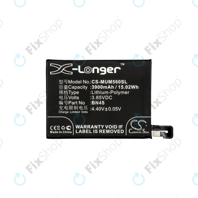 Bateria dla Xiaomi Redmi Note 5, Redmi Note 5 Pro, 3900mAh, Li-Pol, 3.85 V, BN45, HQ