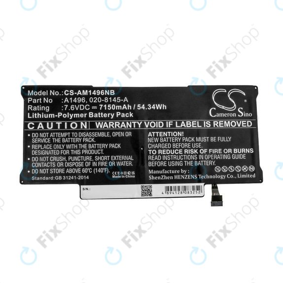 Bateria do MacBook Air 13" A1466 (Mid 2013 - Mid 2017), 7150mAh, HQ