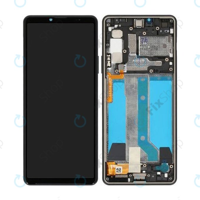 Wyświetlacz do Sony Xperia 10 IV XQCC54, Ekran dotykowy z ramką, A5047173A, Czarny, Black, Genuine Service Pack